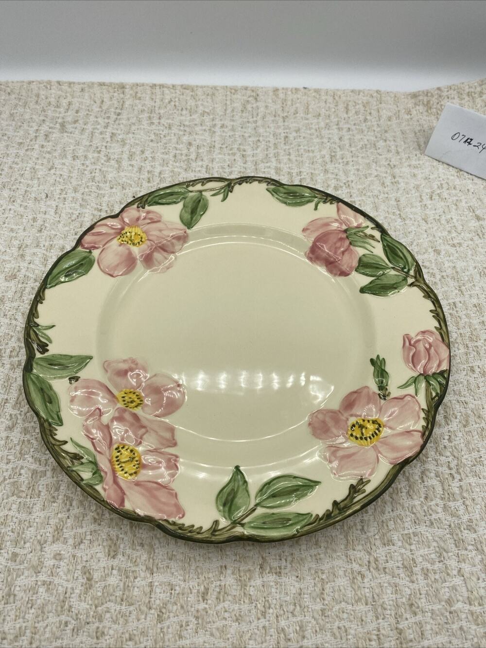 Franciscan Desert Rose Fine China Dinner Plate 1948 Pink Green Floral 10”